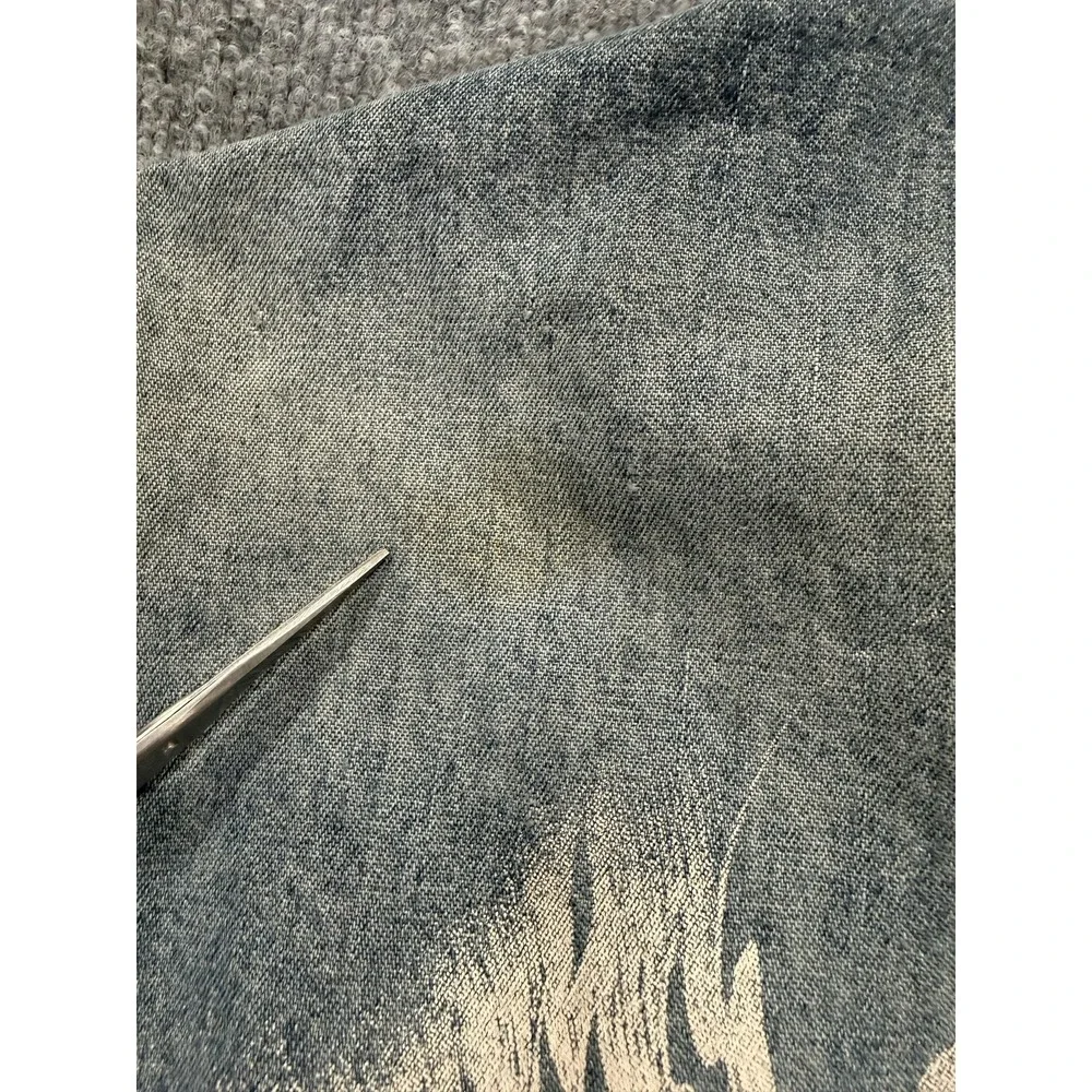 Disney Studio Collection Jacket Mens Large Blue Denim Jack Skellington Halloween